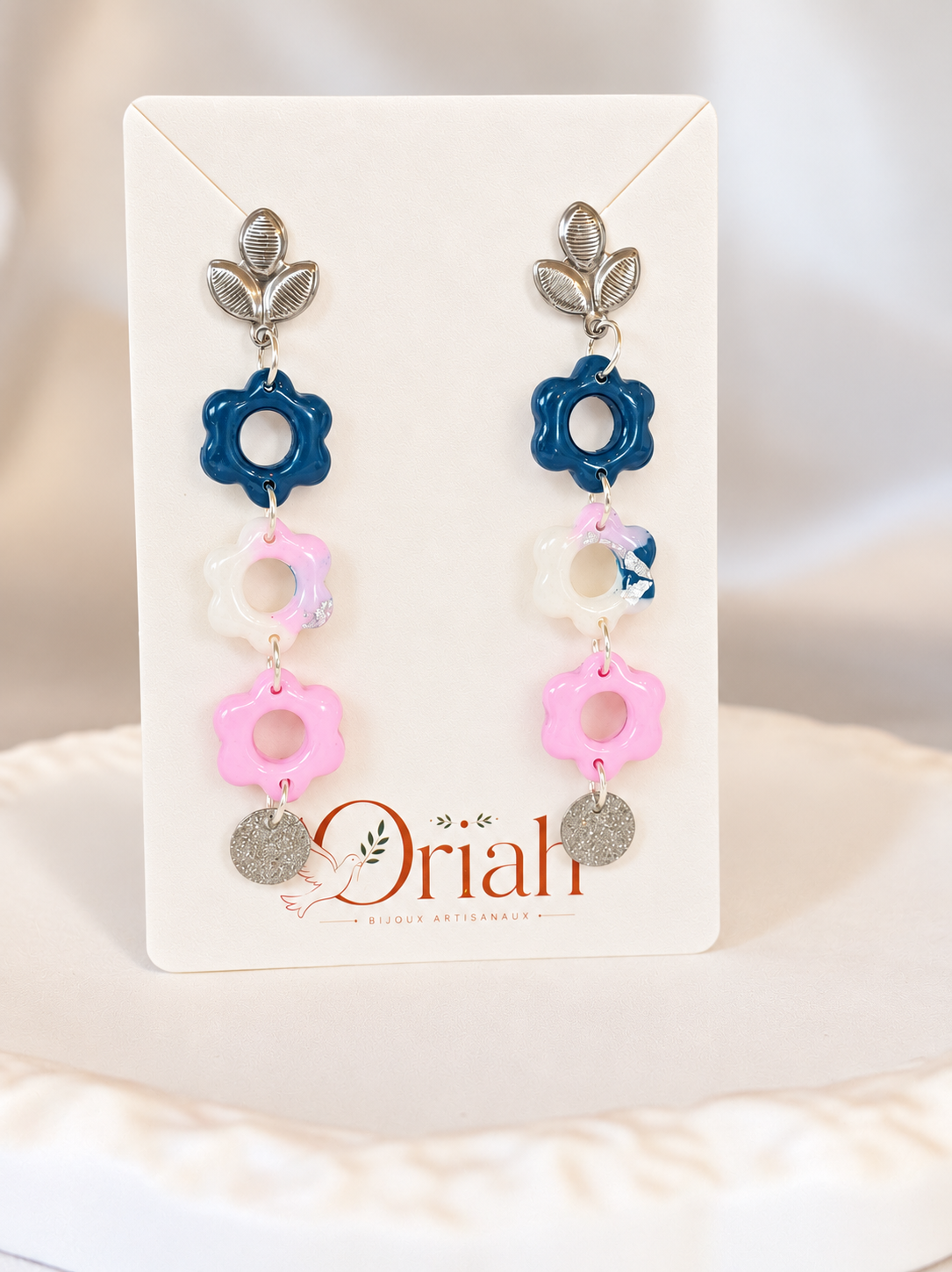 Boucles d'oreilles Floria Romance artisanale